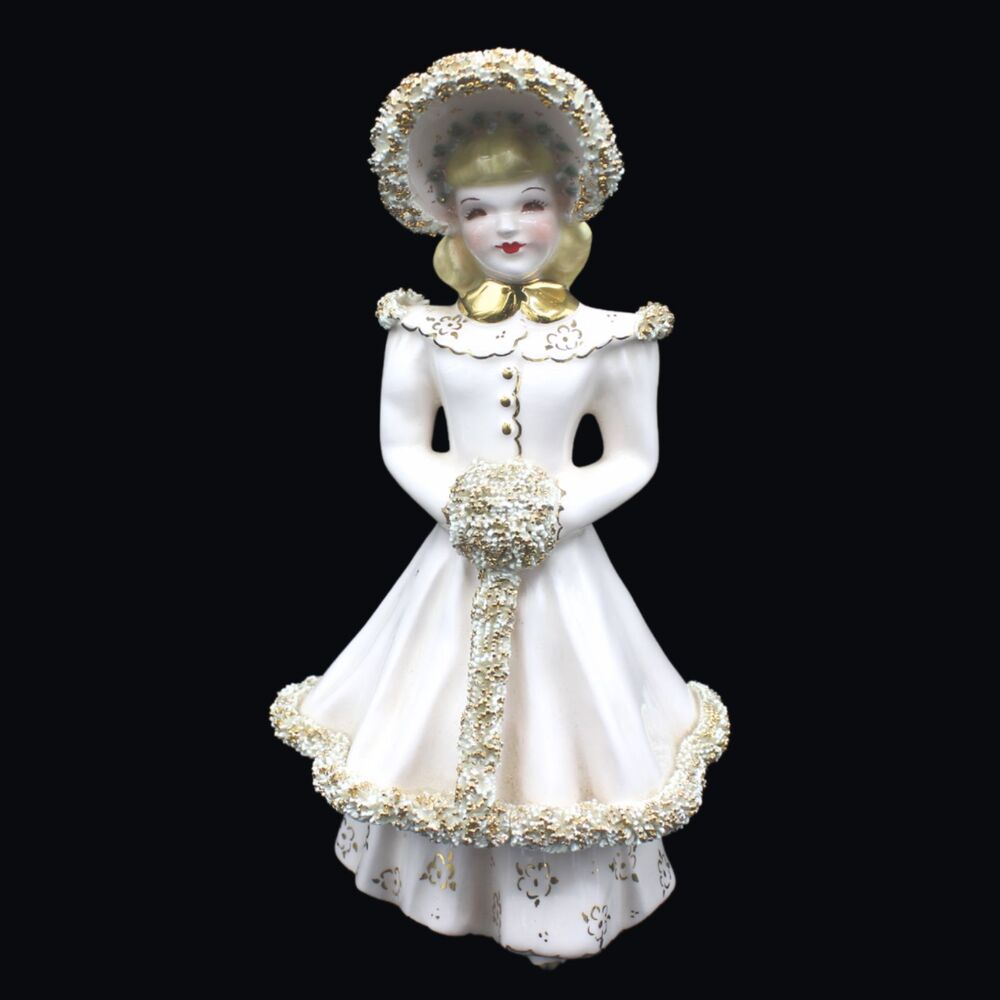 Vintage Florence Ceramics Pasadena Blonde Betsy Figurine in Light Pink Dress
